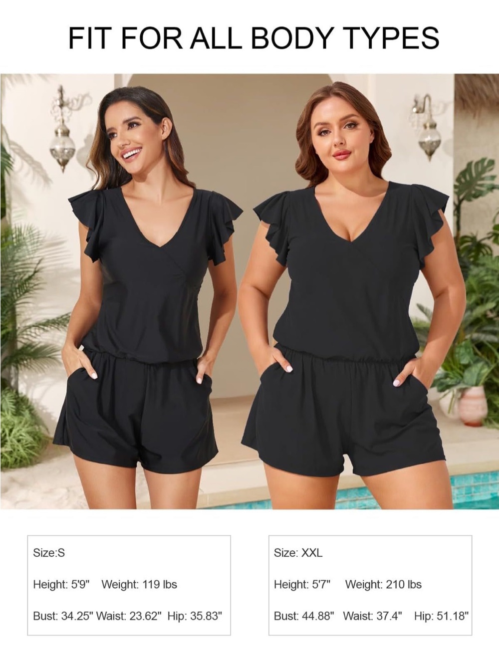 Smismivo Swim Romper One Piece Swimsuit Blue Built In Bra Pockets M - Picture 5 of 6